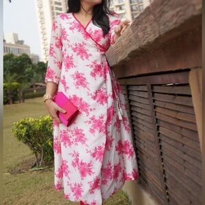 Brand new Indya Floral Pink Wrap kurta